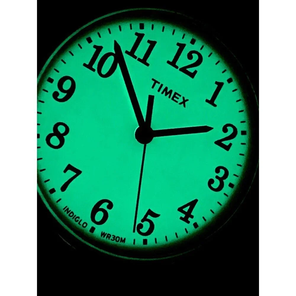 Timex Women's Watch TW2P68700 Quartz Indiglo White Dial Red Leather Stra…